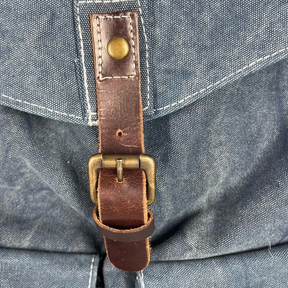 CARGOIT Blue & Ivory Canvas Backpack - Picture 5 of 6